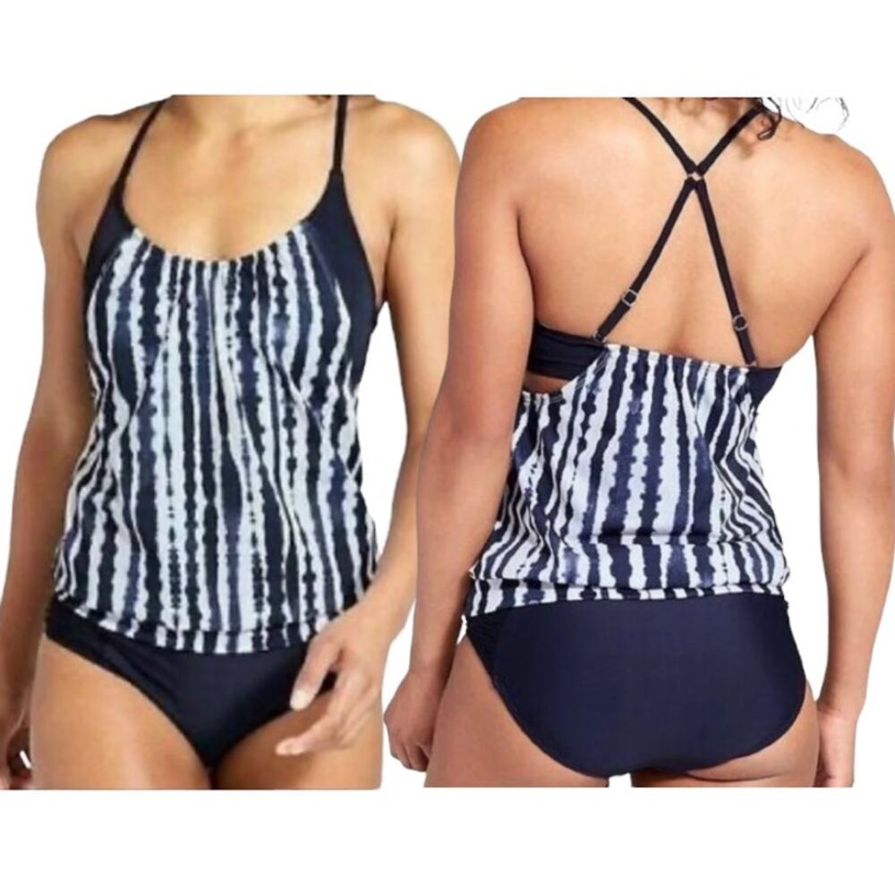 Athleta Wave Break Blousy Tankini Bathing Suit Top Size 34D/DD